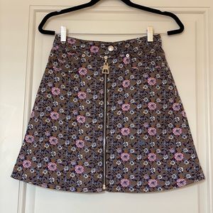 Louis Vuitton Floral Print Mini Skirt size FR34, US 2